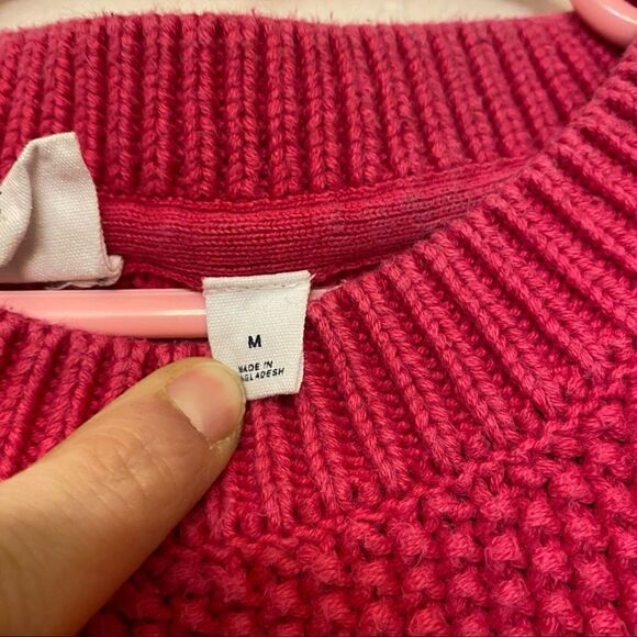 Gap kids Girl’s hot pink chunky cable knit thick fisherman sweater M 5-6 old - Picture 6 of 9